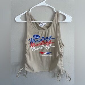 Beige Ford Mustang Tank Top large